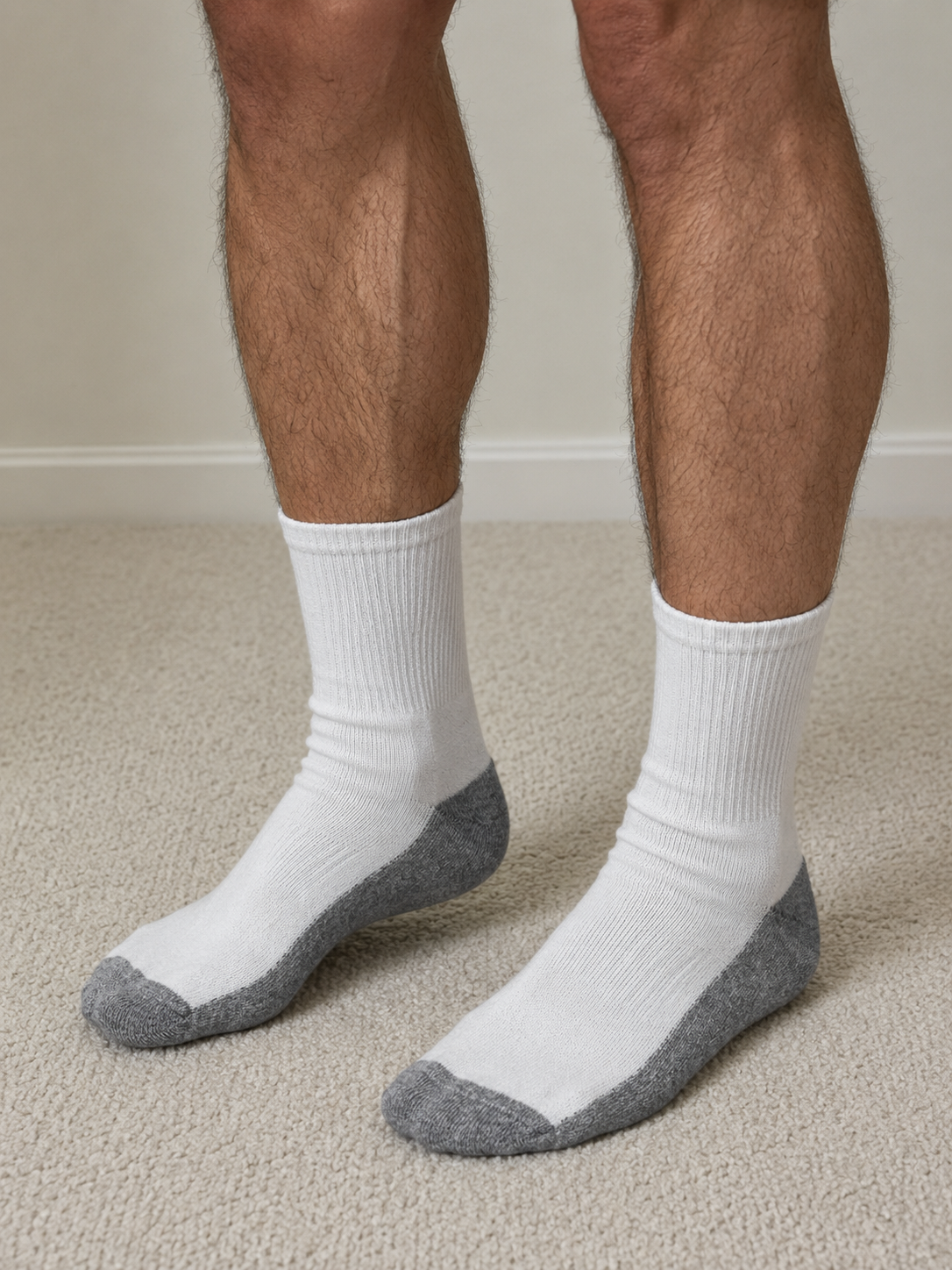 Men’s Gym Socks, Non Branded, White, Size 9-12, (Pre-Owned)